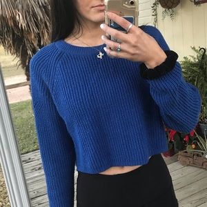 Blue Cropped Sweater